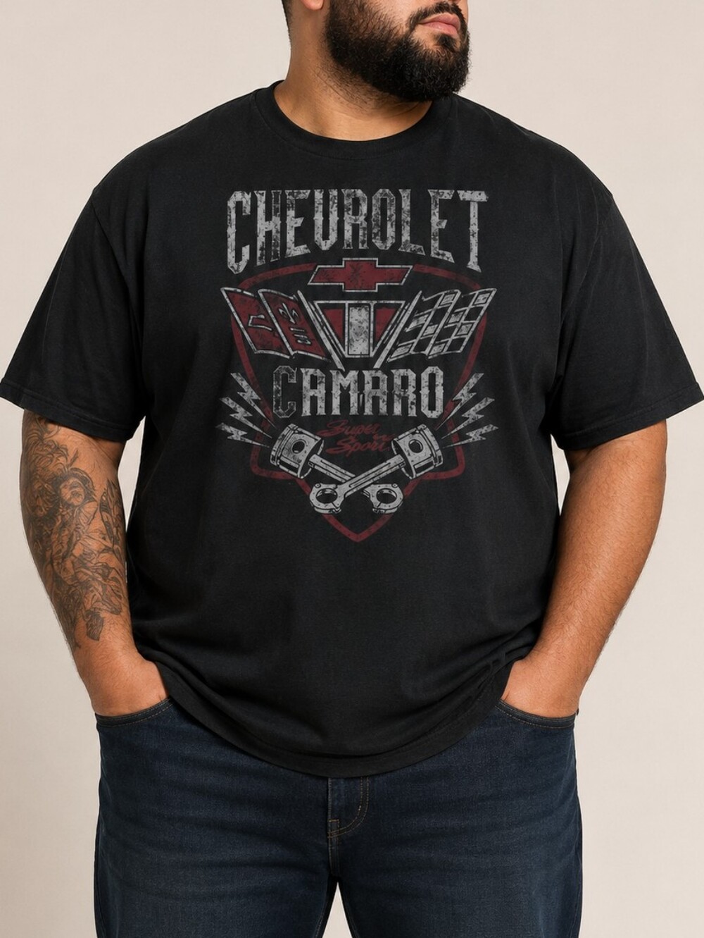 Chevrolet Camaro Graphic Tee Black Men’s 3XL Y2K Era Shirt Grunge Americana